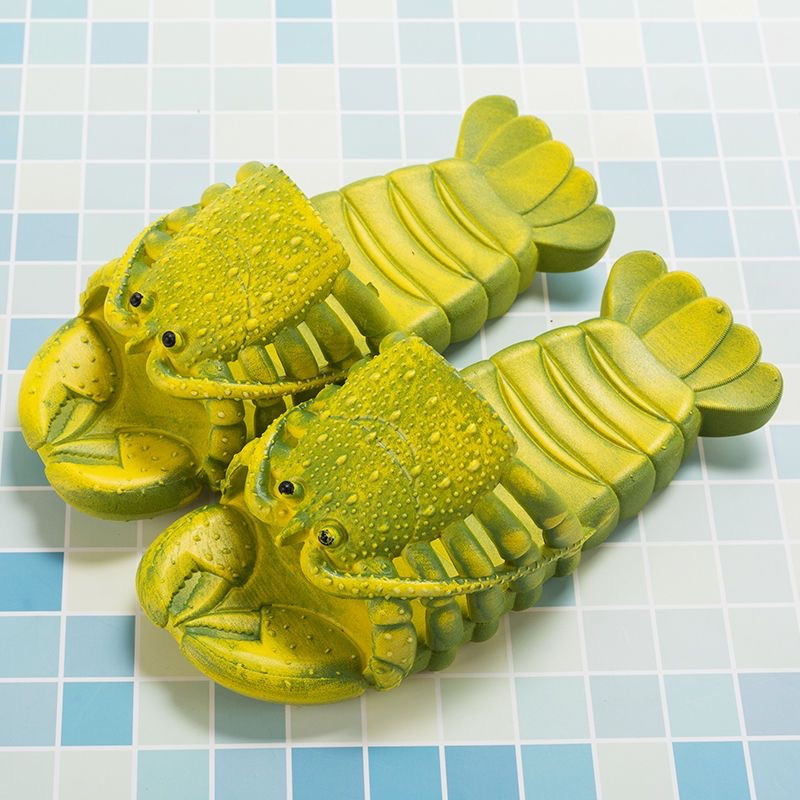 Creative Internet celebrity cartoon lobster parent-child personality beach home non-slip outdoor slippers