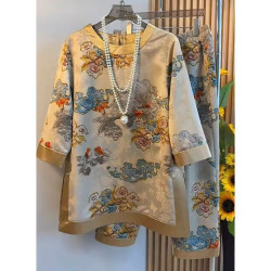 European goods summer new design heavy industry Chinese style two piece suit