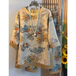 European goods summer new design heavy industry Chinese style two piece suit