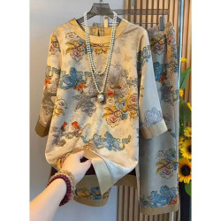 European goods summer new design heavy industry Chinese style two piece suit