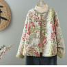 Printed Spring and Autumn Small Jacket Floral Shirt Chinese Style Ethnic Women