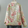 Printed Spring and Autumn Small Jacket Floral Shirt Chinese Style Ethnic Women
