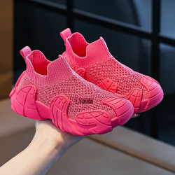 Baby mesh shoes, children's sneakers, summer breathable boys' and girls' fashion one-foot coconut shoes