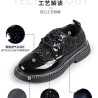 Men's and women's British leather shoes handsome performance 3 to 12 years old round toe sequins