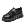 Men's and women's British leather shoes handsome performance 3 to 12 years old round toe sequins