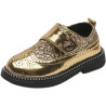 Men's and women's British leather shoes handsome performance 3 to 12 years old round toe sequins
