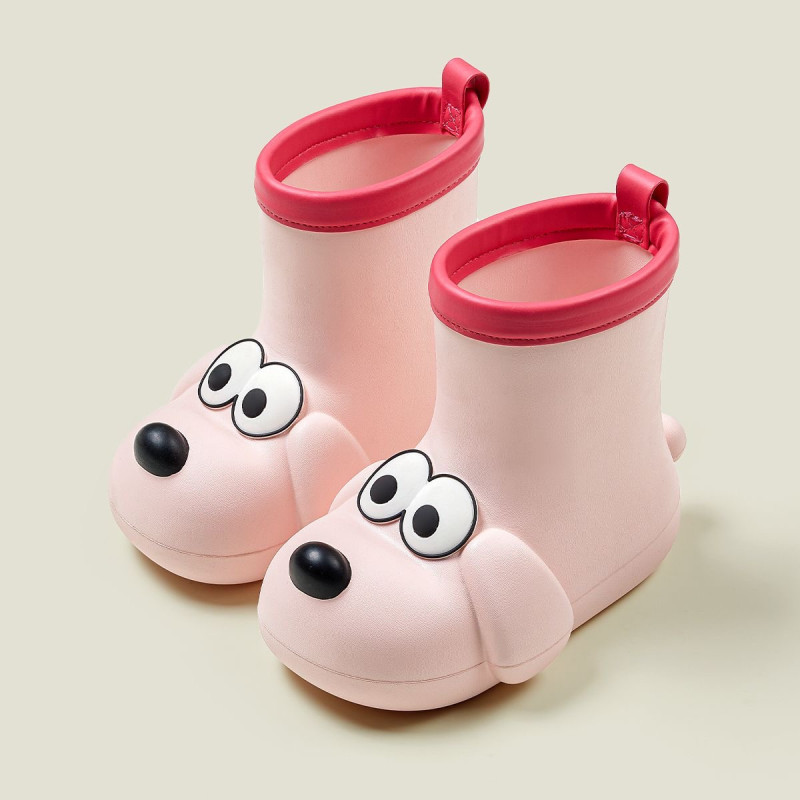 Children's rain boots outdoor non-slip waterproof rain boots cover puppy cartoon rain boots cute mid-top rain boots