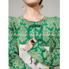 New Chinese style buttoned knitted skirt suit