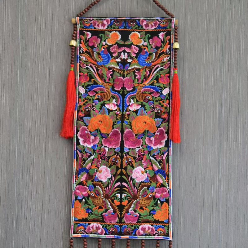 Ethnic style embroidery pendant wind chime decoration wall decoration embroidery