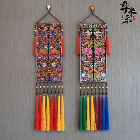 Ethnic style embroidery pendant wind chime decoration wall decoration embroidery