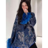 New Chinese style large size medium and long national style shirt for women