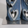 Fashionable trendy jeans for women high waist printed hollow design straight pants for women