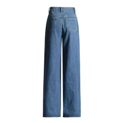 Fashionable trendy jeans for women high waist printed hollow design straight pants for women