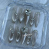 Whitening glass beads cat's eye full diamond pure style false nails