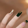 Dark green custom wearable nails medium and long nail art wearable nails high-end light luxury