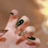 Dark green custom wearable nails medium and long nail art wearable nails high-end light luxury