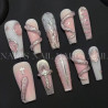 Ring flower enamel pink snake 2k millennium spicy ring nail art