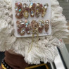 Purely hand-made personalized heavy-duty full-diamond and full-flower three-dimensional diamond ball nail art