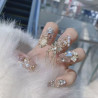 Purely hand-made personalized heavy-duty full-diamond and full-flower three-dimensional diamond ball nail art