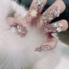 Purely hand-made personalized heavy-duty full-diamond and full-flower three-dimensional diamond ball nail art