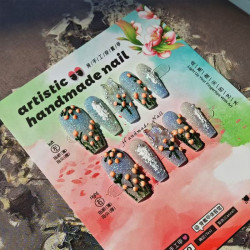 Oil painting tulips flowers new nail art middle ladder Chinese style sugar