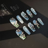 Oil painting tulips flowers new nail art middle ladder Chinese style sugar