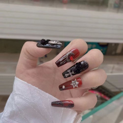 Gothic Blood Sacrifice Personalized Hottie Metal Retro Dark Black Rose Skull Hand-Wear Armor