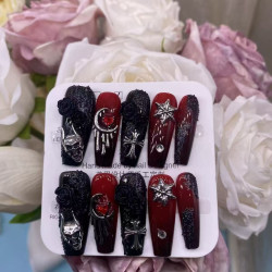 Gothic Blood Sacrifice Personalized Hottie Metal Retro Dark Black Rose Skull Hand-Wear Armor