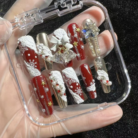 Pure handmade snowflake bell gorgeous Angra red handmade wearable armor
