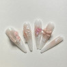Pure handmade temperament nail art French cat eye wearable nail tips