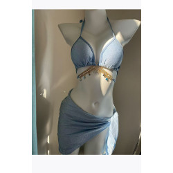 Swimsuit mermaid diamond chain European and American pure desire style binding belt