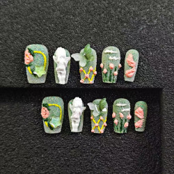 Korean green fresh lady angel butterfly autumn and winter nail art wear