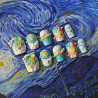 Oil painting flowers new nail art Chinese style frosted flowers short
