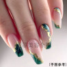 Ancient style nail art green smudge ink gold inlaid jade nail decals Chinese style