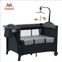 Baby cot foldable stitching large bed portable baby bed diaper table multifunctional mobile newborn cradle