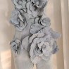 European style fashionable temperament three-dimensional flowers washed old flared waist slim tube top jumpsuit