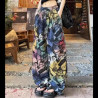 Spring and summer national trend Nezha print mid-waist slim floor-length casual pants