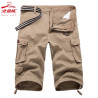 Five-point trousers, plaid trousers, breathable three-point trousers, men's casual loose camouflage shorts