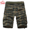Five-point trousers, plaid trousers, breathable three-point trousers, men's casual loose camouflage shorts