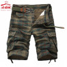 Five-point trousers, plaid trousers, breathable three-point trousers, men's casual loose camouflage shorts