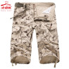 Five-point trousers, plaid trousers, breathable three-point trousers, men's casual loose camouflage shorts