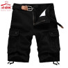 Five-point trousers, plaid trousers, breathable three-point trousers, men's casual loose camouflage shorts