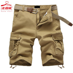 Five-point trousers, plaid trousers, breathable three-point trousers, men's casual loose camouflage shorts
