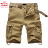 Five-point trousers, plaid trousers, breathable three-point trousers, men's casual loose camouflage shorts