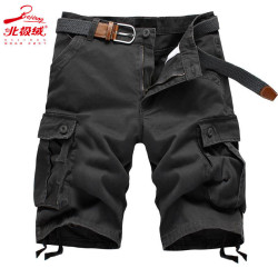 Five-point trousers, plaid trousers, breathable three-point trousers, men's casual loose camouflage shorts