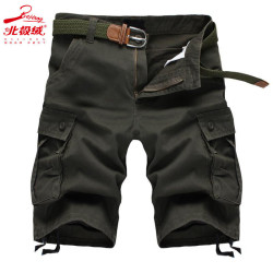 Five-point trousers, plaid trousers, breathable three-point trousers, men's casual loose camouflage shorts