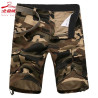 Five-point trousers, plaid trousers, breathable three-point trousers, men's casual loose camouflage shorts
