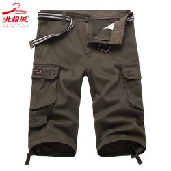Five-point trousers, plaid trousers, breathable three-point trousers, men's casual loose camouflage shorts
