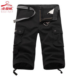 Five-point trousers, plaid trousers, breathable three-point trousers, men's casual loose camouflage shorts