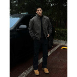 Three-proof coach jacket men's flight suit jacket silhouette stand-up collar fashion brand baseball suit